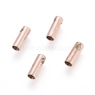 Ion Plating(IP) 304 Stainless Steel Cord Ends, End Caps, Column, Rose Gold, 7.5x2.6mm, Hole: 1.2mm, Inner Diameter: 2mm(STAS-K190-01C-RG)