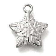 Ocean Theme Anti-Tarnish 304 Stainless Steel Pendants, Stainless Steel Color, Starfish, 14.5x12.5x2.5mm, Hole: 1.6mm(STAS-Z092-06P-07)