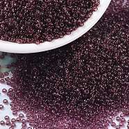 MIYUKI Round Rocailles Beads, Japanese Seed Beads, (RR153) Dark Smoky Amethyst, 15/0, 1.5mm, Hole: 0.7mm, about 5555pcs/bottle, 10g/bottle(SEED-JP0010-RR0153)