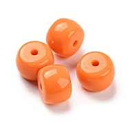 Opaque Acrylic Beads, Column, Orange, 10x6mm, Hole: 1.8mm, 910pcs/500g(OACR-B013-10B)