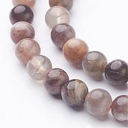 Natural Black Sunstone Bead Strands, Round, 5.5~6mm, Hole: 0.5mm, about 63pcs/strand, 14.9 inch(380mm)(G-G947-29-6mm)