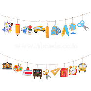 2 Sets 2 Styles Paper Banners, First Day of School Banner, Teacher Banner, Decoration for Back to School, Party, 1Bundle 10M Jute Cord, Mixed Shapes, Paper: 83~150x46~165x0.4mm, Hole: 3.5mm, 1 set/style(AJEW-GF0008-52)