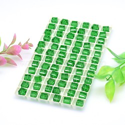 Faceted Cube Imitation Austrian Crystal Beads Strands, Grade AAA, Lime Green, 8x8mm, Hole: 0.9~1mm, about 288pcs/box(G-M184-8x8mm-15A-B)