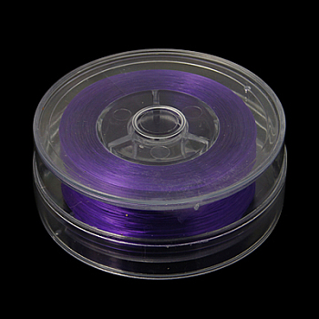 Flat Elastic Crystal String, Elastic Beading Thread, for Stretch Bracelet Making, Dark Violet, 0.8mm