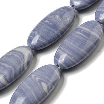 Synthetic Blue Lace Agate Beads Strands, Flat Oval, 24~24.5x11.5~12x5mm, Hole: 1mm, about 17pcs/strand, 16.14''(41cm)
