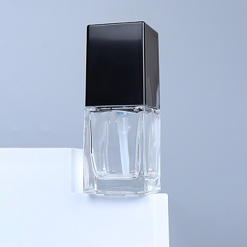 Glass Empty Press Pump Bottles, Refillable Travel Cosmetic Emulsion Storage Bottle, Black, 2.9x2.9x8.5cm, Capacity: 30ml(1.01fl. oz)
