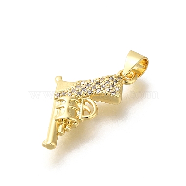 Rack Plating Brass with Cubic Zirconia Pendants(KK-Z086-44G)-2