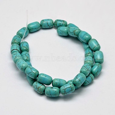 Dyed Barrel Synthetic Turquoise Beads Strands(G-M142-05)-2