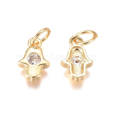 Golden Clear Palm Brass+Cubic Zirconia Charms