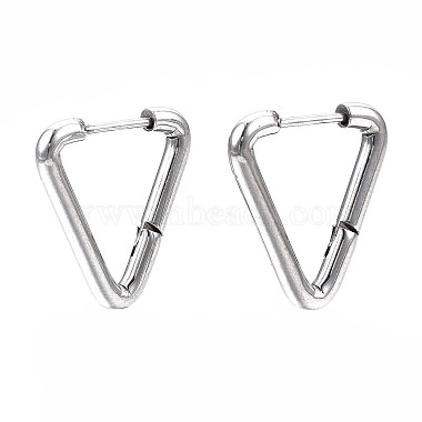 boucles d'oreilles créoles triangulaires en acier inoxydable anti-ternissement 201(STAS-S103-29P)-3