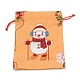Christmas Theme Rectangle Cloth Bags with Jute Cord(ABAG-P008-01D)-1