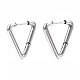 boucles d'oreilles créoles triangulaires en acier inoxydable anti-ternissement 201(STAS-S103-29P)-3