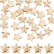 40Pcs Brass Beads, Star, Nickel Free, Real 18K Gold Plated, 5x5x2.5mm, Hole: 1mm(KK-BBC0013-18)