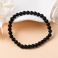 Natural Rainbow Obsidian Stretch Bracelets, Round, 2 inch~2-3/8 inch(5~6cm), Bead: 6mm(BJEW-F315-6mm)