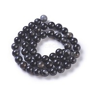 Natural Glaucophane Beads Strands, Round, 8mm, Hole: 1mm, about 49~51pcs/strand, 15.3 inch~15.75 inch(39~40cm)(G-P428-05-8mm)