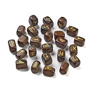 Rectangle Natural Mahogany Obsidian Rune Stones, Healing Stones for Chakras Balancing, Crystal Therapy, Meditation, Reiki, Divination, 15~16x11~12x11~11.5mm, 25pcs/set(G-Z059-01I)