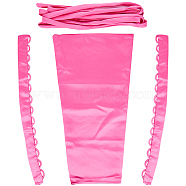 Women's Wedding Dress Zipper Replacement, Adjustable Fit Satin Corset Back Kit, Lace-up Formal Prom Dress, Hot Pink, Cloth: about 490x140~250x2mm, Eye Cloth: 480x46x3mm, Hole: 15mm, Cord: 380x16x2mm(DIY-GF0007-53C)