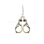 Stainless Steel Scissors, Embroidery Scissors, Sewing Scissors, with Zinc Alloy Handle, Antique Bronze, 110x55mm(WG98874-03)