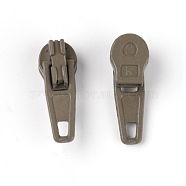 Alloy Zip-Fastener Clasps, Spray Print, Coffee, 2x0.7x0.7cm(FIND-WH0082-35E)