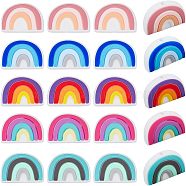 20Pcs 5 Colors Silicone Beads, For Teethers, Rainbow Shaped, Mixed Color, 18x25x9mm, Hole: 2mm, 4pcs/color(SIL-CA0001-09)