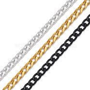 Yilisi 6M 3 Colors Oxidated Aluminium Twisted Chains, Curb Chains, Diamond Cut Chains, Unwelded, Lead Free and Nickel Free, Mixed Color, 12x7x2mm, 6.58 Feet(2m)/color(CHA-YS0001-03)