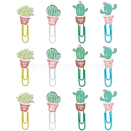 80Pcs Plant Shape Iron Paperclips, Cute Paper Clips, Funny Bookmark Marking Clips, Mixed Color, 47~50.5x16.5~23x3.5mm(AJEW-CP0005-76)
