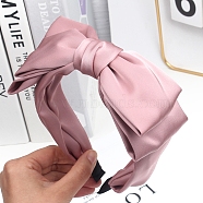 Cloth Bowknot Hair Bands for Women Girls, Pink, 170mm(PW-WG05148-05)