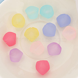 Rubberized Style Transparent Acrylic Beads, Triangle, Mixed Color, 17.9x19.6x19.6mm, Hole: 3.5mm(OACR-K008-01)