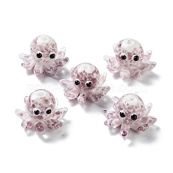 Handmade Bumpy Lampwork Beads Strands, Octopus, Rosy Brown, 15x25x4mm, Hole: 1.4mm(LAMP-N021-37E-01)