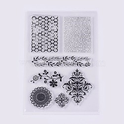 Silicone Stamps, for DIY Scrapbooking, Photo Album Decorative, Cards Making, Flower Pattern, Clear, 16~59x24~90mm(X-DIY-L010-Y62)