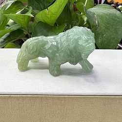 Natural Green Aventurine Carved Healing Lion Figurines, Reiki Energy Stone Display Decorations, 50~60mm(PW-WG35601-04)