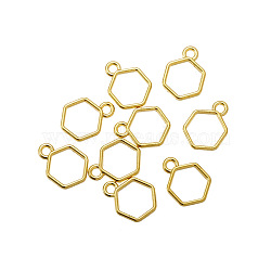 Alloy Open Back Bezel Pendants, for DIY UV Resin, Epoxy Resin, Hexagon, Golden, 15.5x11x2mm, Hole: 1.8mm(FIND-WH0191-48G)