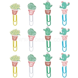 80Pcs Plant Shape Iron Paperclips, Cute Paper Clips, Funny Bookmark Marking Clips, Mixed Color, 47~50.5x16.5~23x3.5mm(AJEW-CP0005-76)