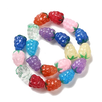 Handmade Lampwork Beads Strands, Grape, Colorful, 17x12~13x12~13mm, Hole: 1.2~1.4mm, about 20pcs/strand, 13.39''(34cm)