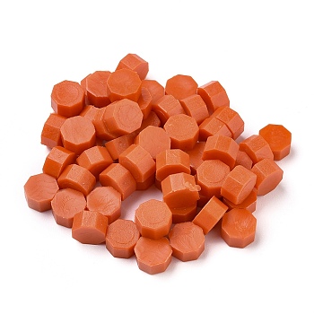 Sealing Wax Particles, for Retro Seal Stamp, Octagon, Orange Red, 8.5x4.5mm, about 1500pcs/500g