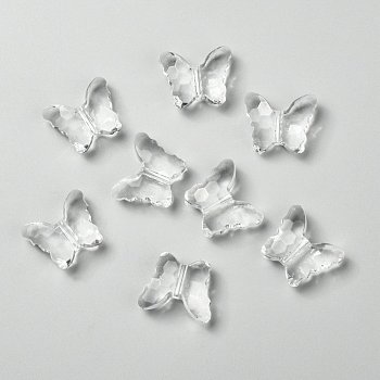 Transparent Acrylic Beads, Butterfly, Clear, about 22mm long, 18mm wide, 9mm thick, Hole:1.6~1.8mm, about 257pcs/500g
