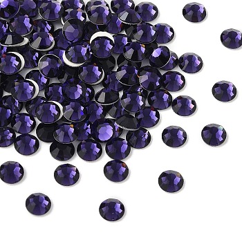 Preciosa&reg MAXIMA Crystal No Hotfix Flatback Stones, Czech Crystal, Dura Foiling, Round(438 11 615 Chaton Rose), 20490 Purple Velvet, SS12(3~3.2mm)