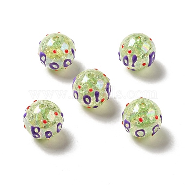 AB Color Transparent Crackle Acrylic Round Beads(OACR-A013-04A)-2