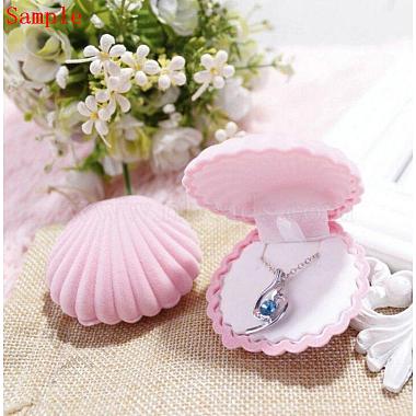 Pearl Shell Shape Velvet Display Gift Box Case For Earring Necklace Ring Jewelry