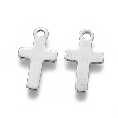 201 Stainless Steel Tiny Cross Charms(STAS-L233-072P)-2
