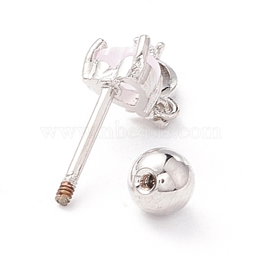 Heart & Moon Cubic Zirconia Dangle Stud Earrings(EJEW-A065-15P)-2