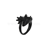 Alloy Dragon Open Cuff Ring, Gothic Ring for Men Women, Gunmetal, US Size 8 1/2(18.5mm)(DRAG-PW0001-65B-B)