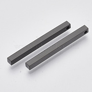 201 Stainless Steel Pendants, Bar, Gunmetal, 35x3x3mm, Hole: 1.5mm(X-STAS-T052-06B)