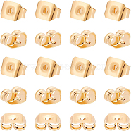 Brass Ear Nuts, Friction Earring Backs for Stud Earrings, Long-Lasting Plated, Real 18K Gold Plated, 6x4.5x3.5mm, Hole: 0.8mm, 24pcs/set(KK-BC0003-69G)
