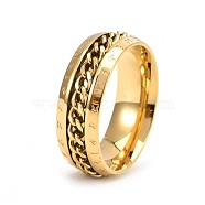 Rotatable Titanium Steel Finger Ring, Viking Runes for Men's, Golden, US Size 13(22.2mm)(PW-WG0C89D-16)