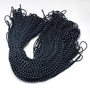 Polyester & Spandex Cord Ropes, 1 Inner Core, Black, 2mm, about 109.36 yards(100m)/bundle(RCP-R007-312)