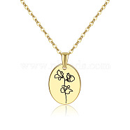 304 Stainless Steel Birth Month Flower Pendant Necklace, Floral Dainty Jewelry for Women, Golden, April Daisy, 17.72 inch(45cm)(HUDU-PW0001-034D)