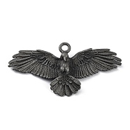 Tibetan Style Alloy Big Pendants, Frosted, Eagle Charm, Antique Silver, 28x56.5x7mm, Hole: 3mm(PALLOY-H133-04AS)