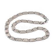 201 Stainless Steel Oval Mariner Link Chain Necklace, with 304 Stainless Steel Clasps, Stainless Steel Color, 21.73 inch(55.2cm)(NJEW-F222-37P-05)