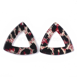 Cellulose Acetate(Resin) Pendants, Triangle, Red, 40x41x3.5mm, Hole: 1.5mm(KY-S157-22D)